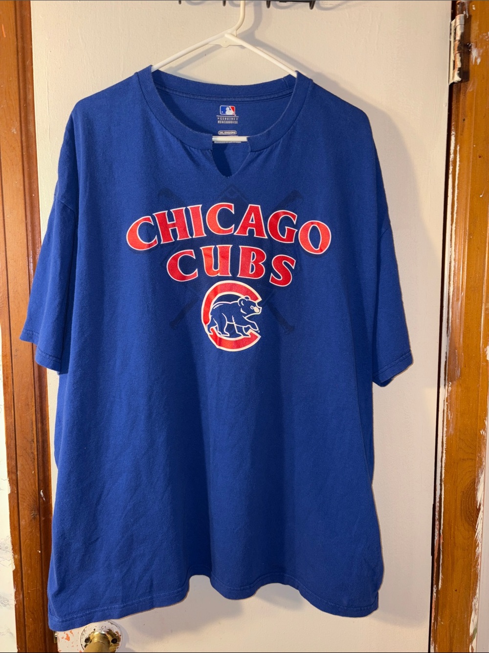 Genuine Merchandise Royal Blue Chicago Cubs Graphic Tee with Red & White Logo